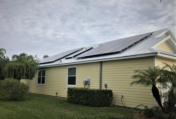 Rooftop solar panels on a Sarasota home, Courtesy Solar United Neighbors Solar panels on a Sarasota home